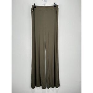 Tommy Bahama Flowy Pants Women Size Medium Olive Brown Stretch‎ Baggy Flare
